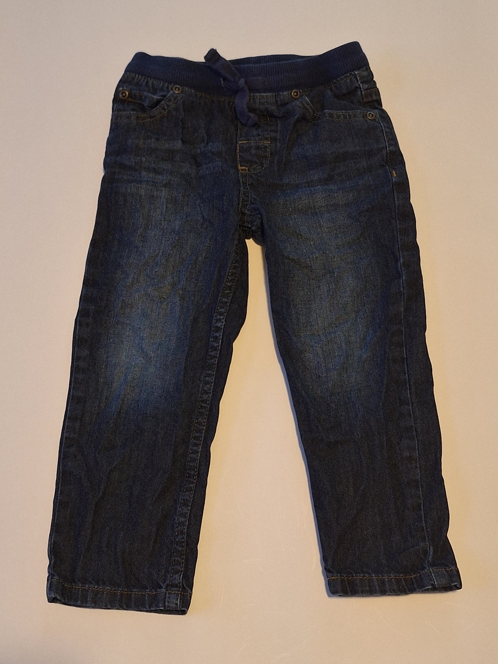 Men's Dark Blue Denim Jeans with Elastic Waist Size 3T
